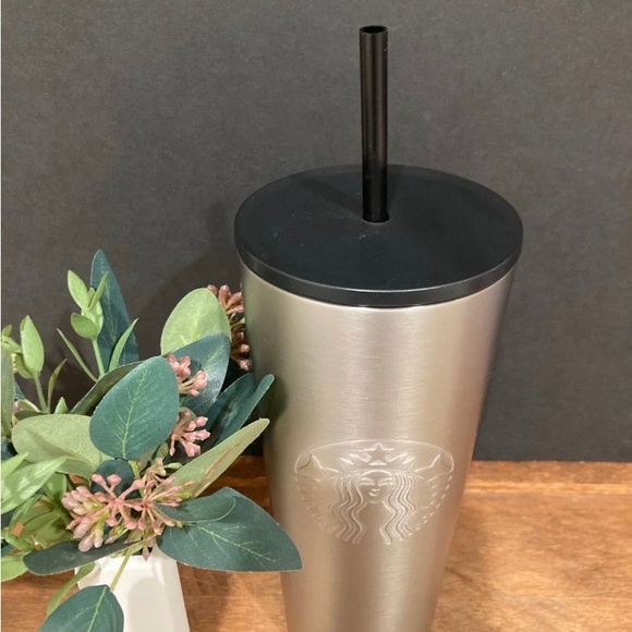 Starbucks Brushed Silver Stainless Cup Steel Tumbler Cold Cup Venti New 2022 - Picture 9 of 12